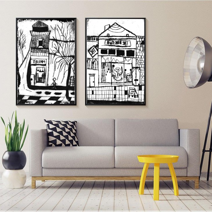 room view of reportage illustration